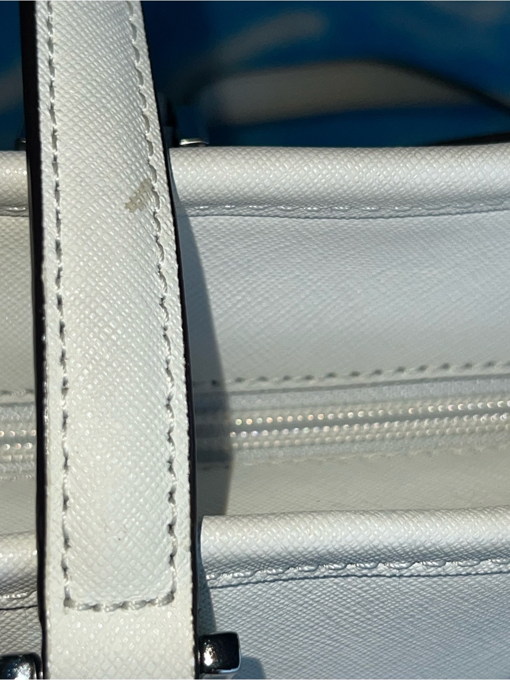Michael Kors White Perforated Diamond-Pattern Tote - Picture 14 of 14